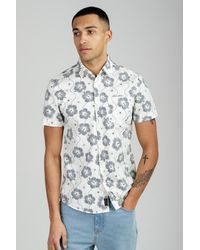 Tokyo Laundry - Off Cotton Poplin Button-Up Shirt With Abstract Floral Print - Lyst