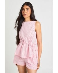 Boohoo - Tall Elasticated Waist Stripe Boxer Runner Short - Lyst