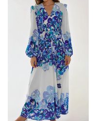 Hiccup - Printed Maxi Dress With V-Neck - Lyst