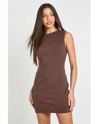 Boohoo - Basic Denim Shift Dress - Lyst