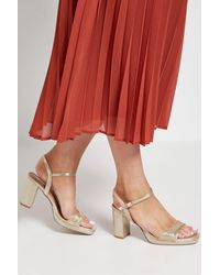 Wallis - Daniella Soft Twist High Block Heel Platform Sandals - Lyst