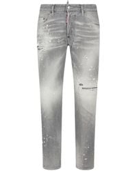 DSquared² - Skater Jean Paint Splatter Jeans Met Lichtgrijze Wassing - Lyst
