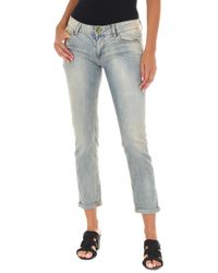 Met - Long Denim Pants Worn Effect Made Of Elastic Fabric 10Dbf0318 - Lyst