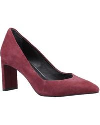 Hush Puppies - Olivia Wildleder Damen Bordeaux Runde Pumps - Lyst
