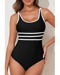 Azura Exchange - Swimsuit Onepiece Classic Stripes - Lyst