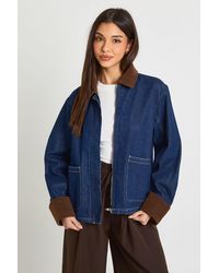 Boohoo - Denim Barn Jacket - Lyst