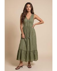 Urban Bliss - Embroidery Tassel Maxi Dress - Lyst