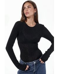 Busem - Slim Fit Long Sleeve Transparent Blouse - Lyst