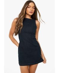 Boohoo - Basic Denim Shift Dress - Lyst