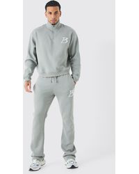 BoohooMAN - Oversized Boxy B 1/4 Zip Stacked Tracksuit - Lyst