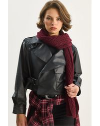 Bianco Lucci - Oversized Crop Faux Leather Jacket - Lyst