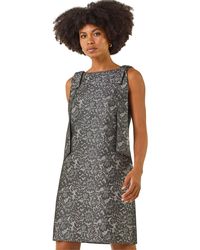 Roman - Lace Bow Detail Stretch Dress - Lyst