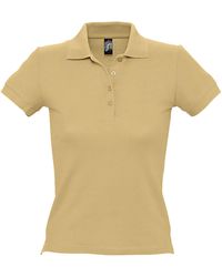 Sol's - Ladies People Pique Short Sleeve Cotton Polo Shirt - Lyst