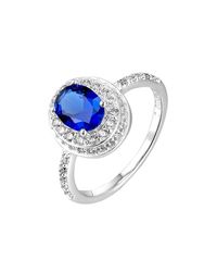 The Jewellery Stockroom - Princess Diana Inspired Sapphire Cz Oval Engagement Ring Sterling - Lyst