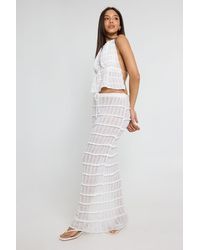 Boohoo - Sheer Knit Tie Waist Maxi Skirt - Lyst