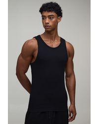 BoohooMAN - Slim Fit Essential Ribbed Vest - Lyst