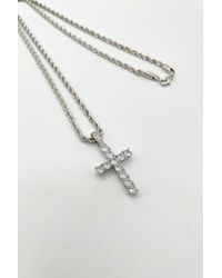 SVNX - Diamante Cross Pendant Necklace - Lyst