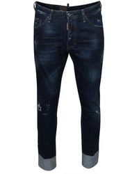 DSquared² - Cool Guy Cropped Dark Denim Pants Cotton - Lyst