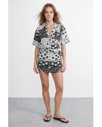 Warehouse - Mono Scarf Print Short - Lyst