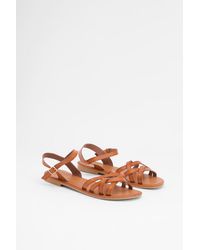 Good for the Sole - Danielle Faux Leather Cross Strap Comfort Flat Sandals - Lyst