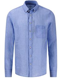 Fynch-Hatton - Long Sleeved Linen Shirt Strong Cotton - Lyst