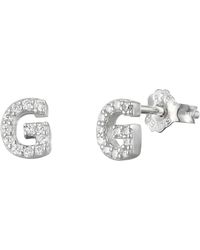 The Jewellery Stockroom - Sterling Cubic Zirconia Initial Stud Earrings - Lyst