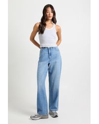 Boohoo - Tall Basics High Waist Straight Leg Jean - Lyst
