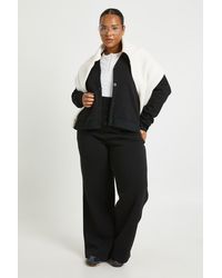 Boohoo - Plus Button Detail Wide Leg Joggers - Lyst