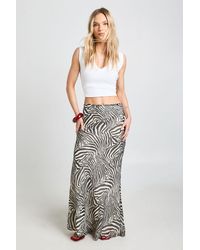 Boohoo - Petite Zebra Print Chiffon Maxi Skirt - Lyst