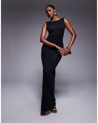 ASOS - Slash Neck Sleeveless Dress With Gathered Waist Detail - Lyst
