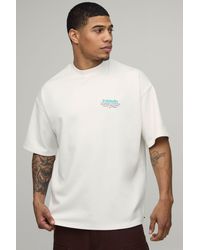 BoohooMAN - Oversized Extended Neck Super Premium Heavyweight Limited T-Shirt - Lyst