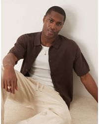 ASOS - Relaxed Lightweight Knitted Cotton Button Through Polo - Lyst