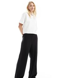 ASOS - Design Tailored High Waist Seam Detail Wide Leg Linen Trousers - Lyst