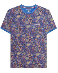 Lambretta - Ss25 Paisley T-shirt (donkerblauw/zand) - Lyst