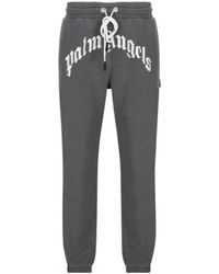 Palm Angels - Gd Curved Logo Faded Black Sweatpants - Lyst