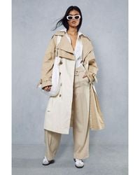 MissPap - Oversized Contrast Tonal Trench Coat - Lyst