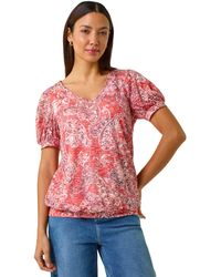Roman - Paisley Burnout Blouson Top - Lyst