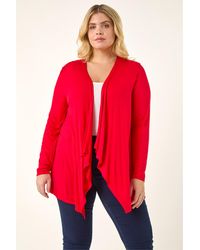 Roman - Curve Waterfall Front Jersey Cardigan - Lyst