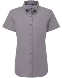 PREMIER - Ladies Supreme Oxford Short-Sleeved Formal Shirt (Steel) - Lyst
