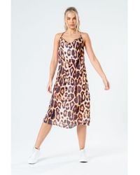 Hype - Leopard Slip Dress - Lyst