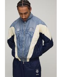 BoohooMAN - Oversized Funnel Neck Circa 98 Crest Colour Block Track Jacket - Lyst