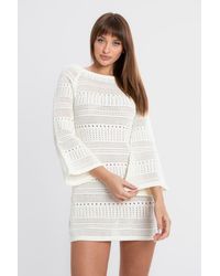 Hiccup - Knitted Boat Neck Long Sleeve Mini Dress - Lyst