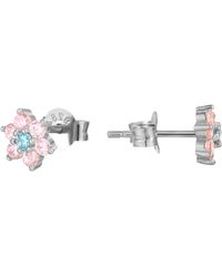 SEOL + GOLD - Sterling Flower Cz Studs - Lyst