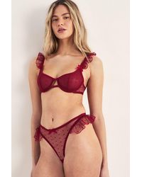 Nasty Gal - Mesh Polka Dot Ruffle Detail Lingerie Set - Lyst