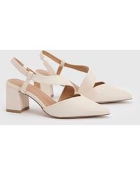 Wallis - Wide Fit Eve Asymmetric Strap Block Heel Pointed Comfort Sock Court Shoes - Lyst