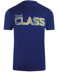 Roberto Cavalli - Vibrant Floral Logo T-Shirt Cotton - Lyst