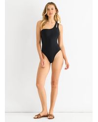 Gini London - One Shoulder Cutout Strap Swimsuit - Lyst
