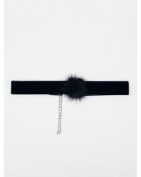 SVNX - Faux Velvet Band Choker Necklace With Pom Pom - Lyst