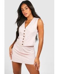 Boohoo - Tonal Stripe Micro Mini Skirt - Lyst