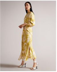 Ted Baker - Saraiy Printed Sarong Detail Midi Dress - Lyst
